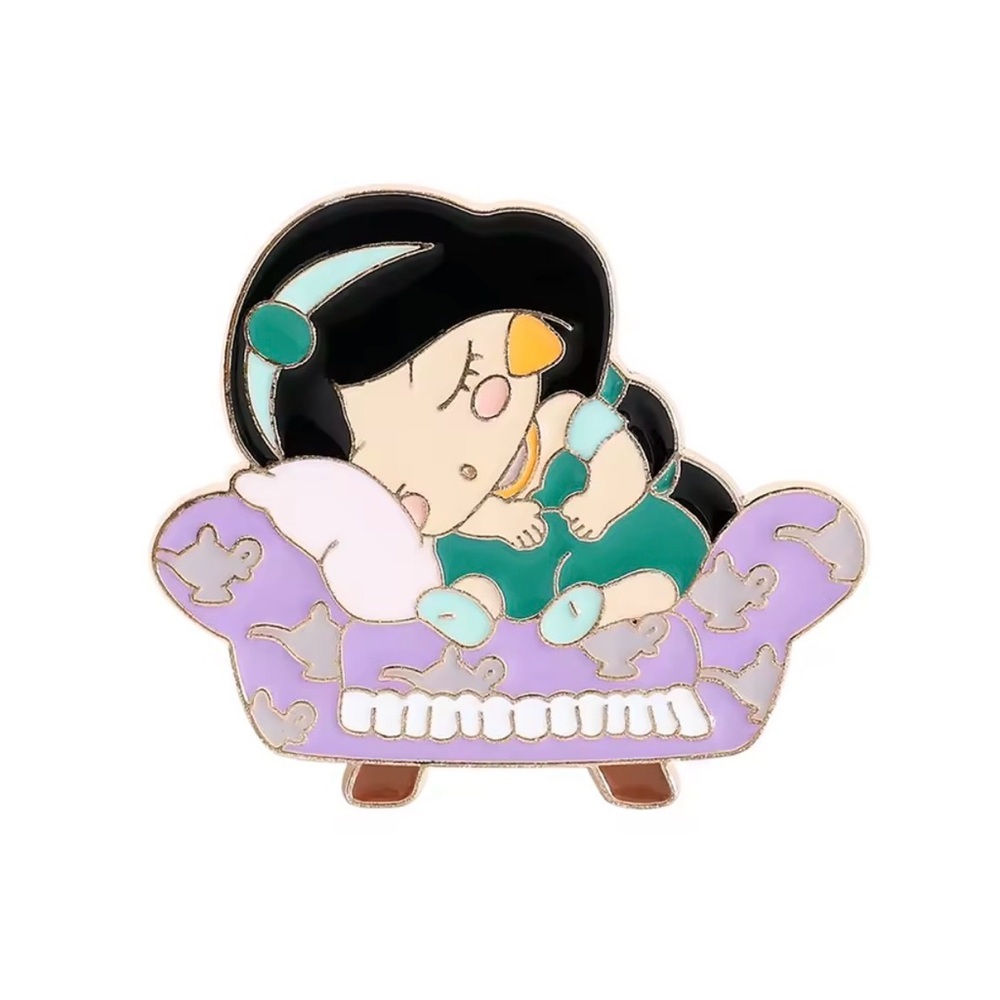 Cute Sleeping Jasmine Aladdin Disney Princess Enamel Pin